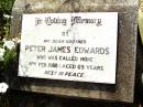 Peter James EDWARDS, brother, died 4 Feb 1988 aged 69 years; Bell cemetery, Wambo Shire 