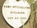 
baby MCCLELLAND,
stillborn 23 Oct 1960;
Bell cemetery, Wambo Shire
