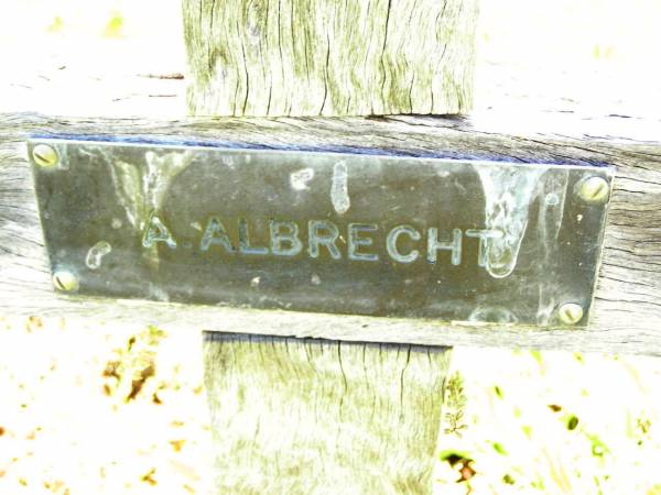 A. ALBRECHT;  | Bell cemetery, Wambo Shire  | 