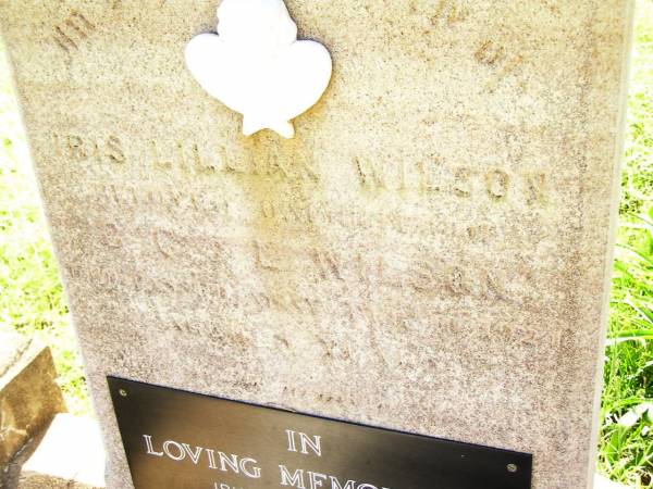 Iris Lillian WILSIN,  | daughter of G.G. & A.L. WILSON,  | died 10 Feb 1924 aged 9 years;  | Bell cemetery, Wambo Shire  | 