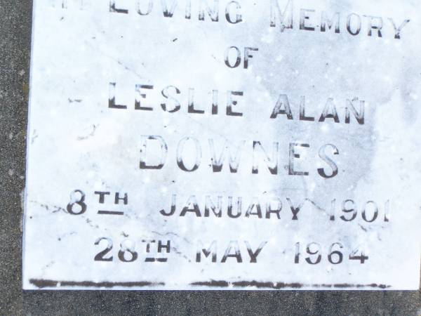 Leslie Alan DOWNES,  | 8 Jan 1901 - 28 May 1964;  | Bell cemetery, Wambo Shire  | 