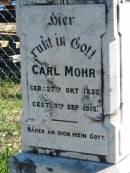 Carl MOHR geb 27 Okt 1833 gest 9 Sep 1915  Bethania (Lutheran) Bethania, Gold Coast 