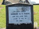 
Theodore A T TESCH
15 Jun 1964
aged 72

Bethania (Lutheran) Bethania, Gold Coast
