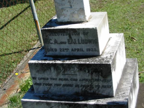 Edward Douglas  |   | C.A and E L LUDWIG?  | died 22 April 1923  | ?  |   | Bethania Lutheran Church, Bethania, Gold Coast  | 