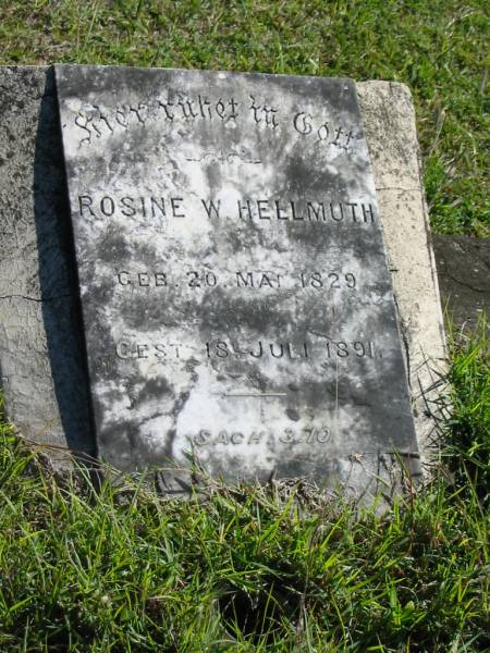 Rosine W HELLMUTH  | geb 20 Mai 1829  | gest 18 Juli 1891  |   | Bethania (Lutheran) Bethania, Gold Coast  | 