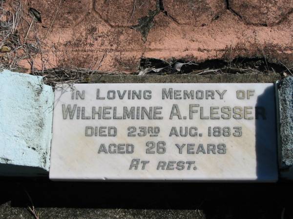 Wilhelmine A FLESSER  | 23 Aug 1883  | aged 26  |   | Bethania (Lutheran) Bethania, Gold Coast  | 