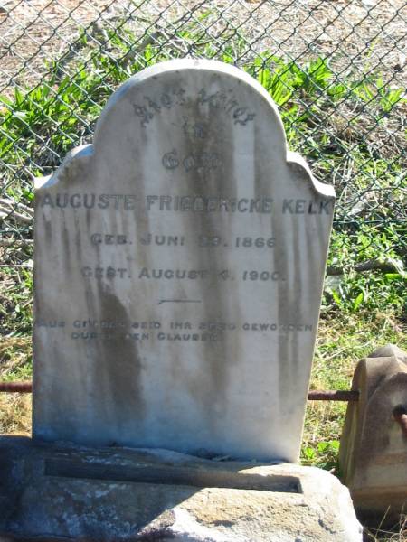 Auguste Friedericke KELK  | geb Juni 29 1866  | gest August 4 1900  |   | Bethania (Lutheran) Bethania, Gold Coast  | 