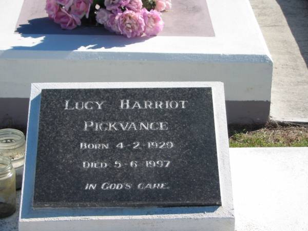 Lucy Harriot PICKVANCE  | B: 4 Feb 1920  | D: 5 Jun 1997  |   | Bethania (Lutheran) Bethania, Gold Coast  | 
