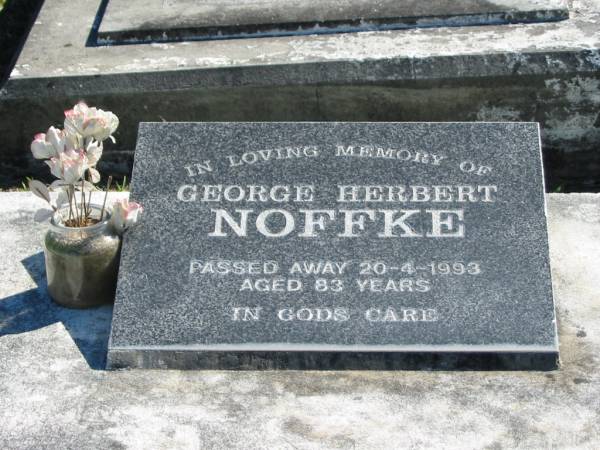 George Herbert NOFFKE  | 20 Apr 1993  | aged 83  |   | Bethania (Lutheran) Bethania, Gold Coast  | 