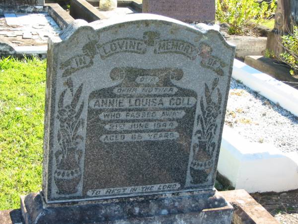 Annie Louisa GOLL  | 21 Jun 1944  | aged 65  |   | Bethania (Lutheran) Bethania, Gold Coast  | 