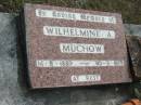 
Wilhelmine A MUCHOW
B: 16 Nov 1889
D: 10 May 1978?

Bethel Lutheran Cemetery, Logan Reserve (Logan City)

