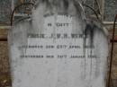 
Emilie J W H WENDT
geb  25 Apr 1833
gest 30 Jan 1916

Bethel Lutheran Cemetery, Logan Reserve (Logan City)


