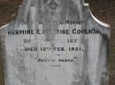 
Hermine Ernestine COPLICK
B:  8 Dec 1876
D: 12 Feb 1921

Bethel Lutheran Cemetery, Logan Reserve (Logan City)

