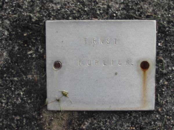 Ernst KOPLICK  |   | Bethel Lutheran Cemetery, Logan Reserve (Logan City)  |   | 