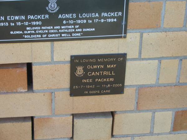 Olwyn May CANTRILL (nee PACKER),  | 25-7-1942 - 11-8-2005;  | Blackbutt-Benarkin cemetery, South Burnett Region  | 