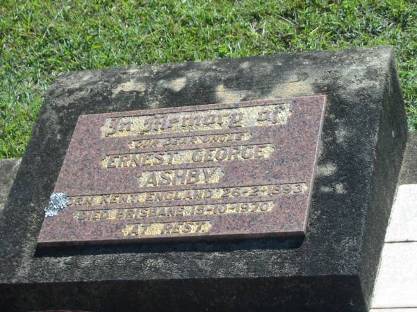 Ernest George ASHBY,  | uncle,  | born Kent England 26-2-1893,  | died Brisbane 15-10-1970;  | Blackbutt-Benarkin cemetery, South Burnett Region  | 