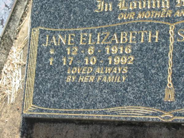 Jane Elizabeth ANDREWS,  | mother,  | 12-6-1916 - 17-10-1992;  | Stephen Ronald ANDREWS,  | brother,  | 31-1-1943 - 2-1-1963,  | missed by mum, dad, brothers & sisters;  | Blackbutt-Benarkin cemetery, South Burnett Region  | 