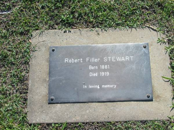 Robert Filler STEWART,  | born 1881,  | died 1919;  | Blackbutt-Benarkin cemetery, South Burnett Region  | 