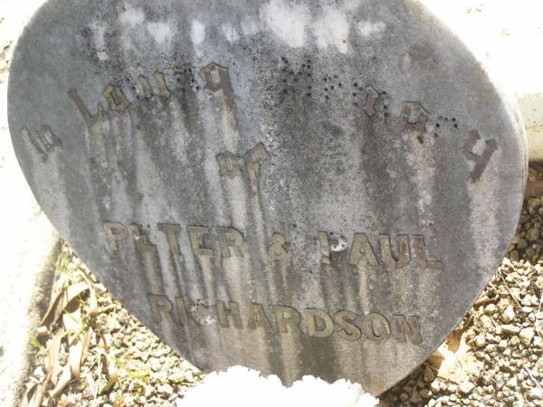 Peter RICHARDSON;  | Paul RICHARDSON;  | Blackbutt-Benarkin cemetery, South Burnett Region  | 