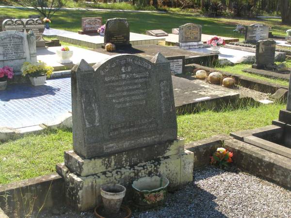 Flora Josephine,  | wife of Eric SCHULTZ,  | daughter of Francis & Isabella HARDING,  | died 5 Nov 1949 aged 33 years;  | Isabella HARDING,  | died 10 Oct 1955;  | Blackbutt-Benarkin cemetery, South Burnett Region  | 