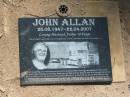 John ALLAN, 25-08-1947 - 22-04-200, husband father poppy; Blackbutt-Benarkin cemetery, South Burnett Region 