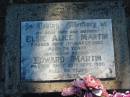 Elsie Alice MARTIN, wife mother, died 1 March 1983 aged 78 years; Edward MARTIN, father, died 20 Sept 1990 aged 84 years; Blackbutt-Benarkin cemetery, South Burnett Region 