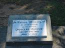 Douglas OGILVIE, husband father, died 16 Nov 1980 aged 71 years; Blackbutt-Benarkin cemetery, South Burnett Region 
