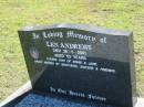 Len ANDREWS, died 26-4-2001 aged 53 years, son of Ernie & Jane, missed by brothers sisters; Blackbutt-Benarkin cemetery, South Burnett Region 