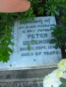 Florence Maud DREGHORN, mother, died 6 Aug 1966 aged 61 years; Peter DREGHORN, husband father, died 5 Sept 1953 aged 67 years; Blackbutt-Benarkin cemetery, South Burnett Region 
