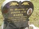 Janine Kay BARKE, mother daughter sister aunt, 18-8-1963 - 14-7-1996; Blackbutt-Benarkin cemetery, South Burnett Region 