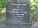 Kathleen LEANE, mother, wife of John, died 16 June 1987 aged 72 years; Blackbutt-Benarkin cemetery, South Burnett Region 