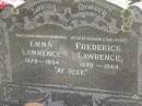 Emma LAWRENCE, mother grandmother, 1879 - 1954; Frederick LAWRENCE, husband father, 1870 - 1944; Blackbutt-Benarkin cemetery, South Burnett Region 