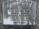 Edgar F. (Ted) NUTT, died 14 Sept 1942 aged 61 years; Julia M. NUTT, died 31 Jan 1952 aged 76 years; Blackbutt-Benarkin cemetery, South Burnett Region 