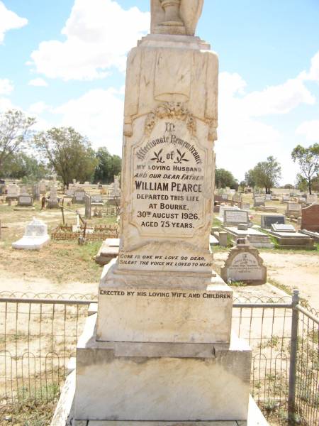 Graves near William Gale's,  | (William PEARCE, d: 30 Aug 1926, aged 75)  | Bourke cemetery, New South Wales  | 