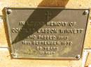 
Douglas Easson WINNETT,
died 16 Sept 1975 aged 59 years;
Bribie Island Memorial Gardens, Caboolture Shire

