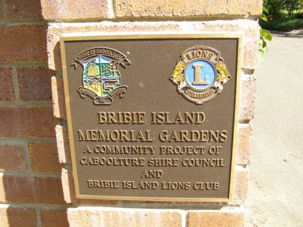 Bribie Island Memorial Gardens, Caboolture Shire  | 