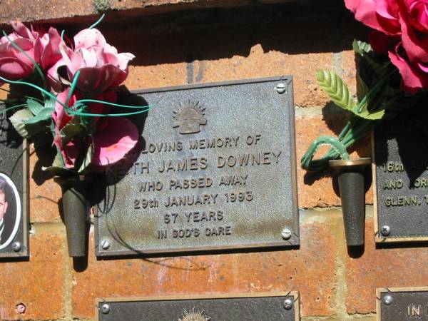 Keith James DOWNEY,  | died 29 Jan 1993 aged 67 years;  | Bribie Island Memorial Gardens, Caboolture Shire  | 