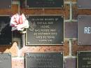 
Sheila May HOWE,
died 28 Nov 2001 aged 80 years;
Bribie Island Memorial Gardens, Caboolture Shire
