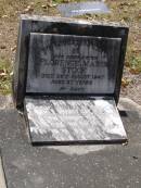 
Florence Mabel STOCK, sister,
died 26 August 1947 aged 57 years;
Esric William STOCK, brother,
husband of Dorothy, father,
died 21 Nov 1977 aged 85 years;
Brookfield Cemetery, Brisbane
