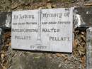 
Matilda Christina PELLATT, mother;
Walter PELLATT, father;
Brookfield Cemetery, Brisbane
