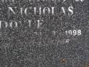 
Sean Nicholas DOYLE,
died 24-12-1957 - 23-3-1998,
husband father;
Brookfield Cemetery, Brisbane
