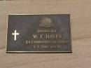 
William Frederick St Leger HAYES,
11 July 1910 - 2 Sept 2000 aged 90 years;
children Gordon, Peter, Suzy, Helen & Billy;
Brookfield Cemetery, Brisbane
