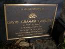 
David Graham GARLAND,
03-12-1920 - 17-10-2002,
husband of Rita,
father of Denise, Julie (decd) & Robert;
Brookfield Cemetery, Brisbane
