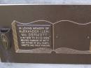 
Alexander (Lex) MCDERMOTT,
4-8-1918 - 21-12-2005,
husband of Betty,
father of Mal, Sandy, Jannette & families;
Brookfield Cemetery, Brisbane
