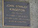 
John Stanley KINGSTON, dad,
7-1-1951 - 29-9-2001 aged 50 years;
Brookfield Cemetery, Brisbane
