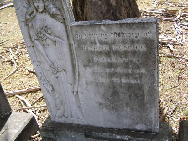 Frank Pender PHILLOTT,  | died 3 June 1961 aged 72 years;  | Brookfield Cemetery, Brisbane  | 