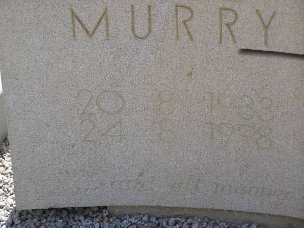 Charles Rodney MURRY,  | 20-8-1933 - 24-8-1998;  | Brookfield Cemetery, Brisbane  | 