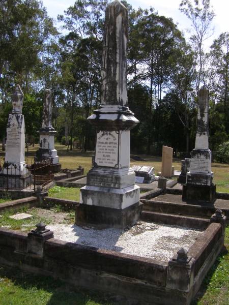 Charles UPTON,  | died 28 June 1889 aged 56 years;  | Alice, wife,  | died 19 Nov 1919 aged 79 years;  | Brookfield Cemetery, Brisbane  | 