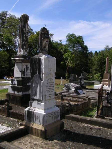 Alfred Samuel, husband of Mary Jane LOGAN,  | died 5 June 1933 aged 76 years;  | Mary Jane, wife,  | died 17-2-1942 aged 79 years;  | Brookfield Cemetery, Brisbane  | 