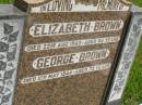 Elizabeth BROWN, died 22 Aug 1943 aged 64 years; George BROWN, died 11 May 1944 aged 73 years; Brooweena St Mary's Anglican cemetery, Woocoo Shire 